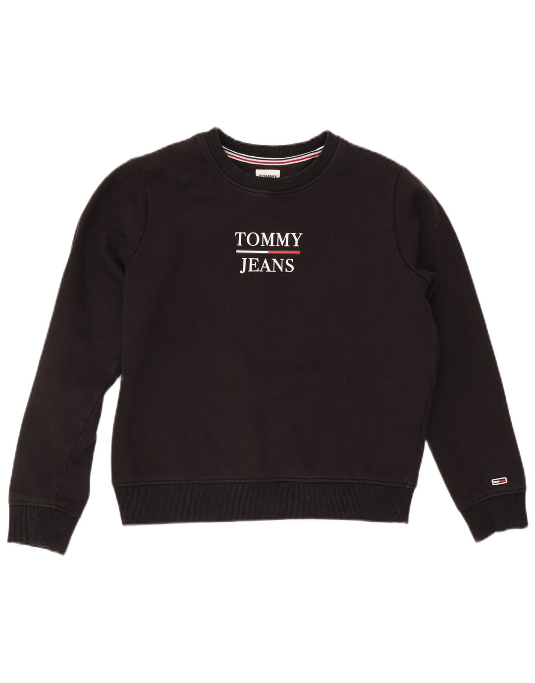Tommy Hilfiger moletom feminino gráfico oversized jumper Reino Unido 10 pequeno preto