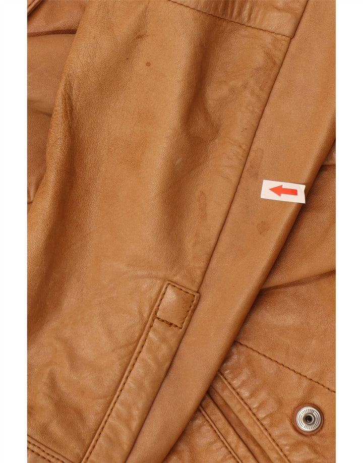 Jaqueta de couro masculina Diesel UK 38 couro bege médio