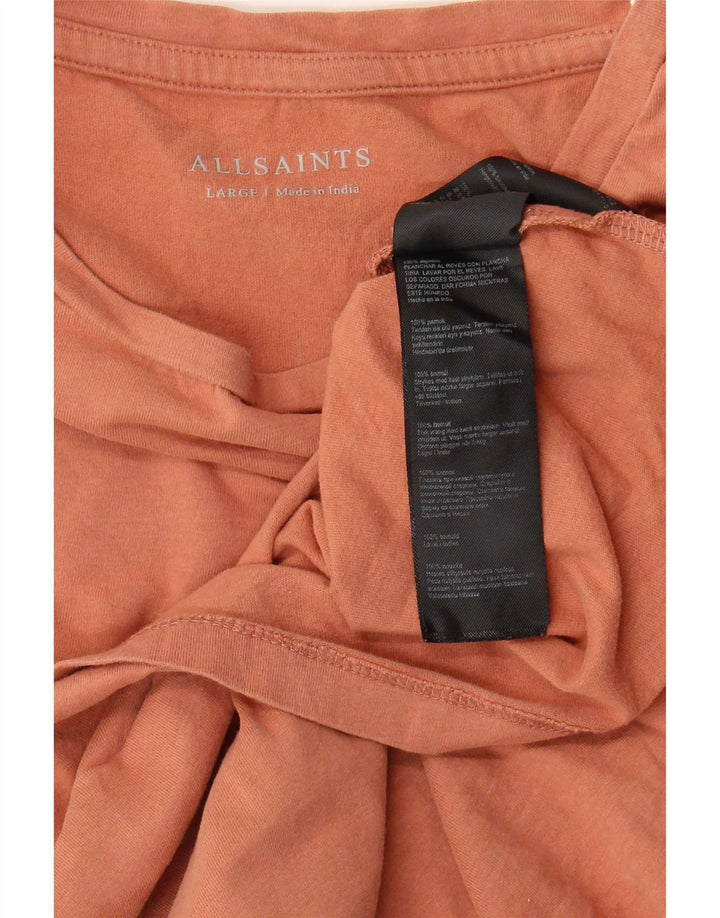 Camiseta masculina All Saints Top grande de algodão marrom