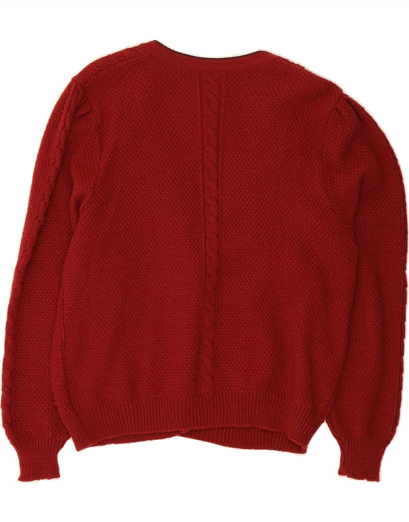 VINTAGE Womens Cardigan Sweater EU 44 XL Burgundy Polyacrylic Vintage Vintage and Second-Hand Vintage from Messina Hembry 