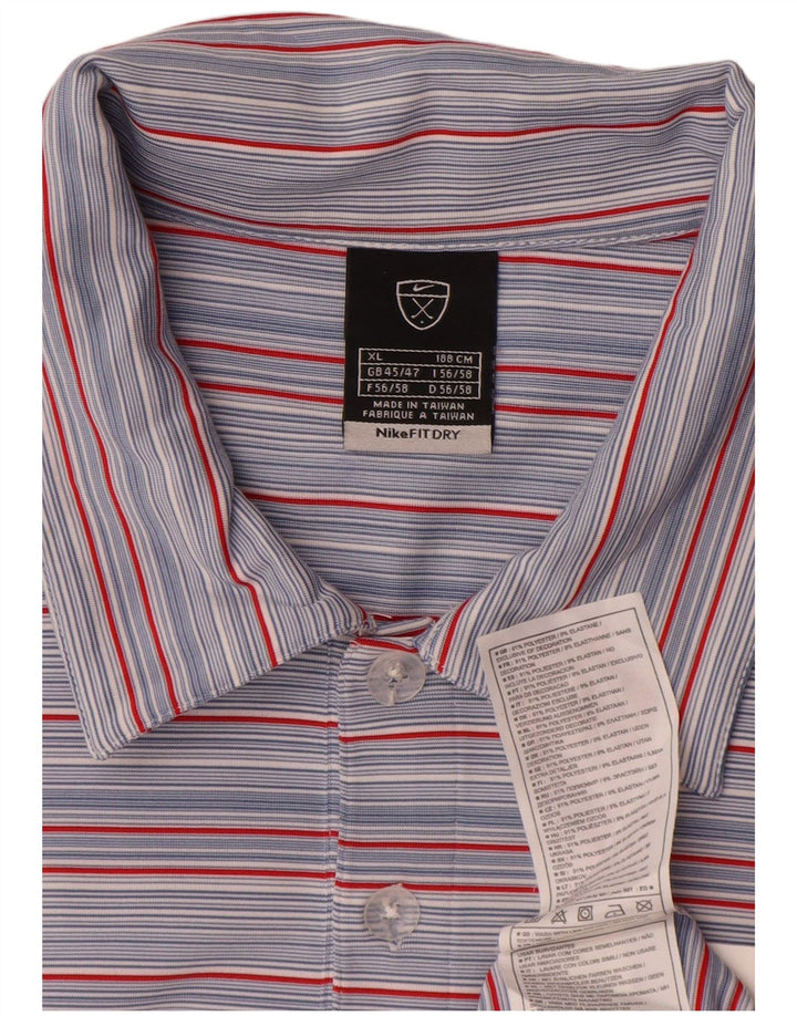 Camisa polo masculina Nike UK 45/47 XL poliéster listrado azul