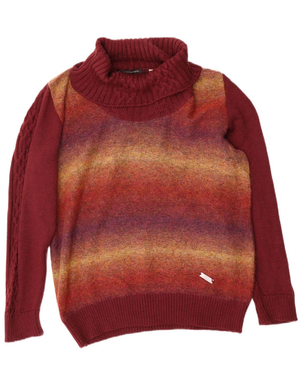 Suéter feminino Rosanna Pellegrini com gola redonda IT 50 XL Borgonha