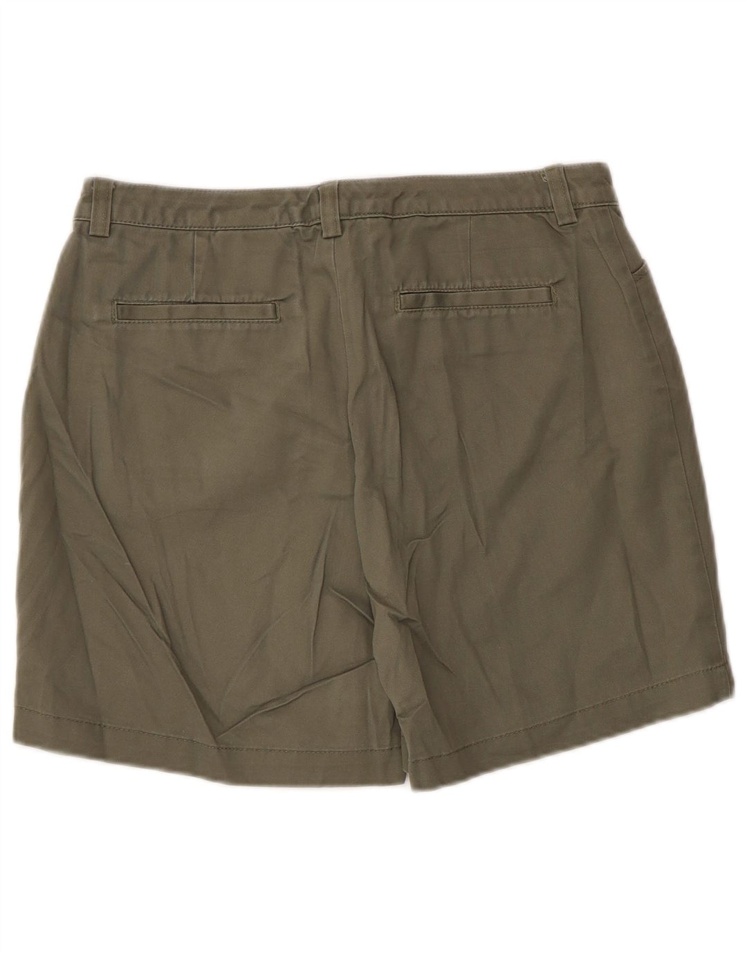 Shorts feminino casual Eddie Bauer US 6 médio W30 algodão cáqui