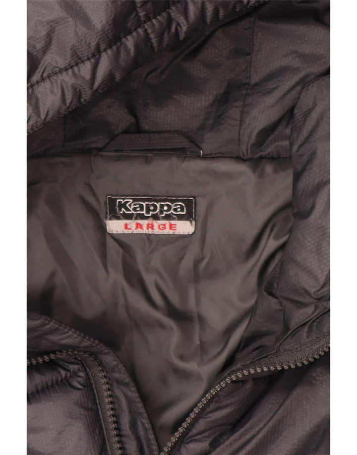Jaqueta acolchoada com capuz masculina Kappa UK 40 grande cinza