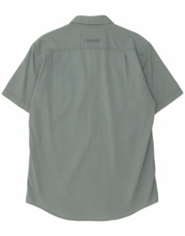 Camisa masculina de manga curta CAMEL ACTIVE regular fit algodão azul médio