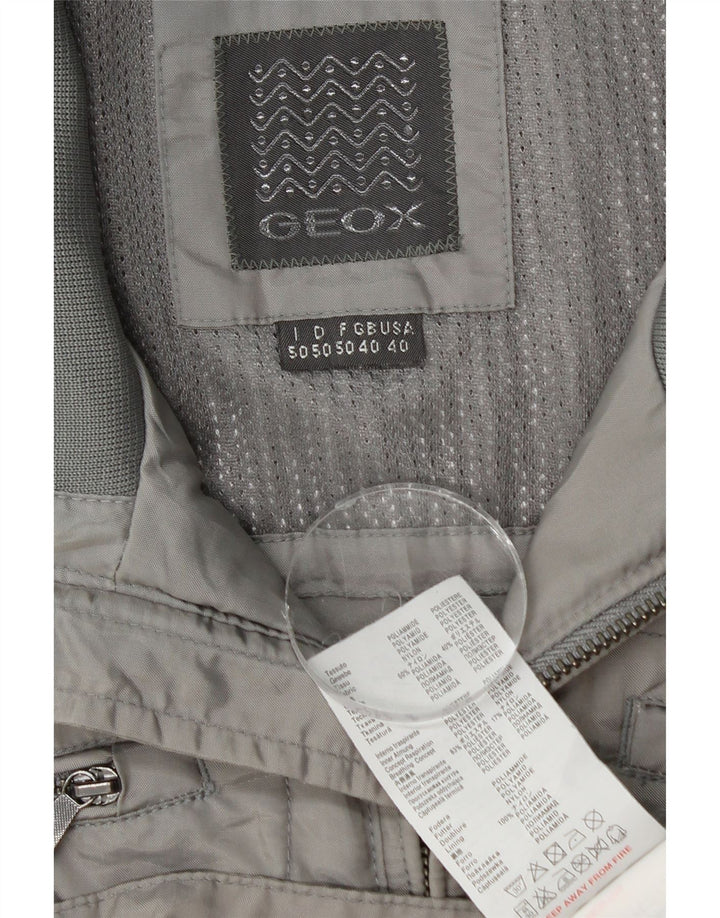 Jaqueta utilitária masculina Geox UK 40 grande poliamida cinza