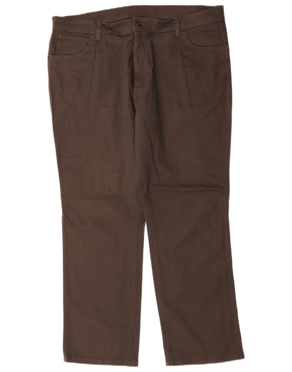 Wrangler Mens Regular Fit Casual Trousers W42 L30 Grey Cotton