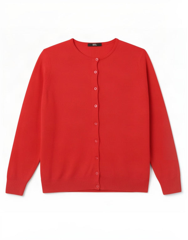 Marks & Spencer Womens Cardigan Sweater UK 14 Large Red Acrylic