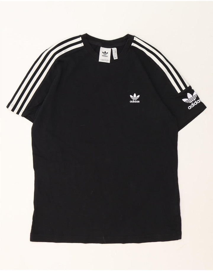 Adidas Mens Graphic T-Shirt Top Médio Algodão Preto