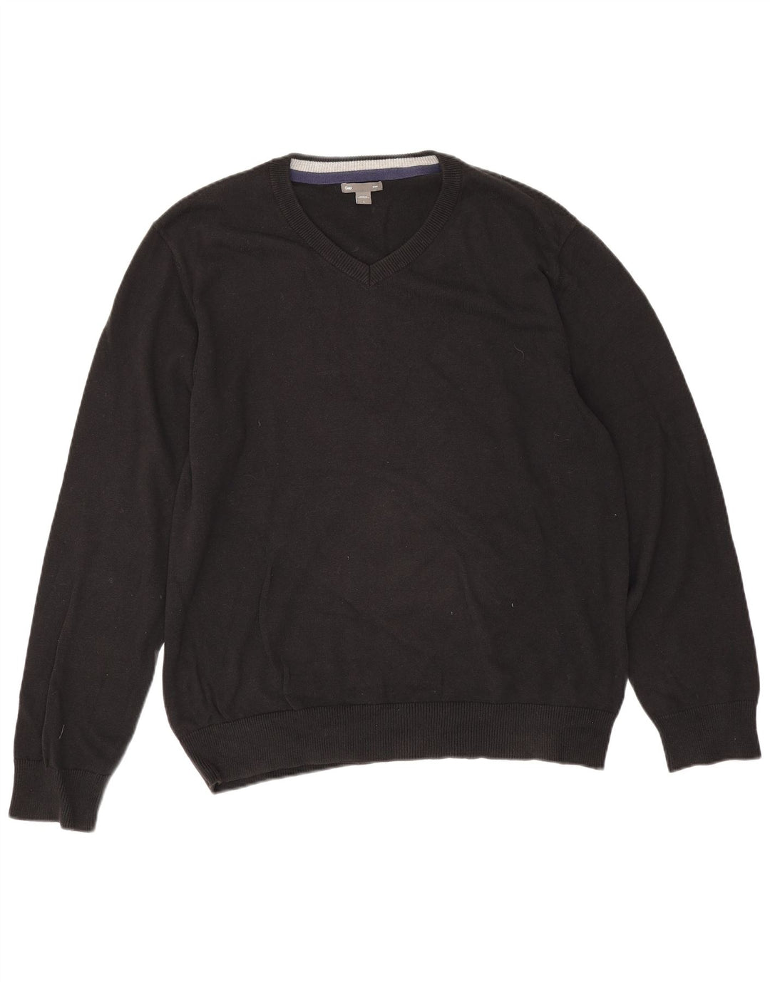 Suéter masculino Gap com decote em V grande algodão preto
