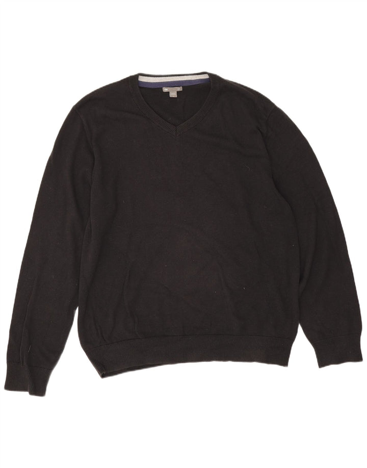 Suéter masculino Gap com decote em V grande algodão preto