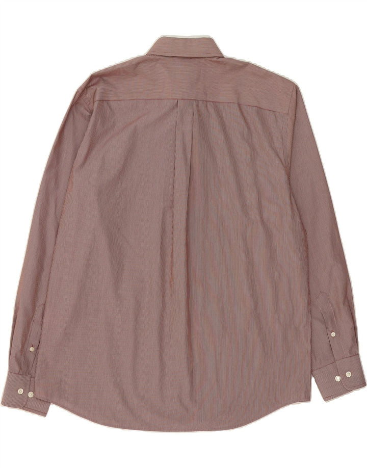 EDDIE BAUER Mens Relaxed Fit Shirt Large Brown Pinstripe Cotton Vintage Eddie Bauer and Second-Hand Eddie Bauer from Messina Hembry 