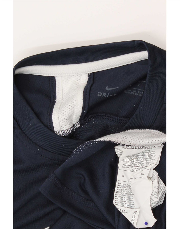 Camiseta Nike Masculina Dri Fit Top Pequeno Azul Marinho Colourblock Poliéster