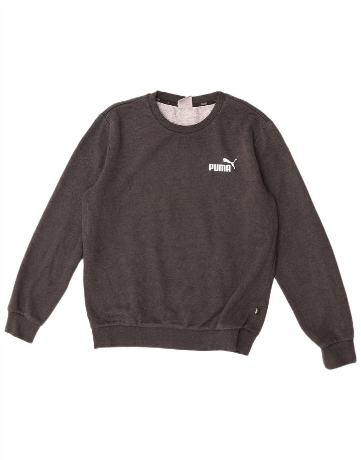 Puma Mens Moletom Jumper Pequeno Algodão Cinza