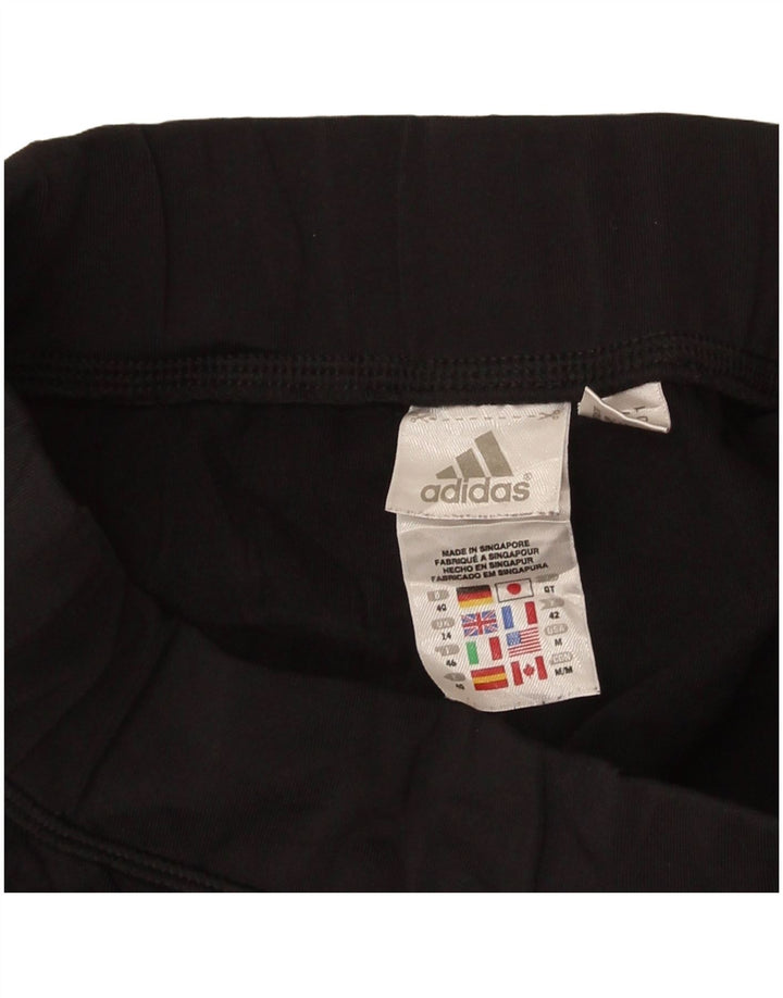 Adidas Womens Capri Leggings UK 14 Grande Preto Colorblock Poliéster