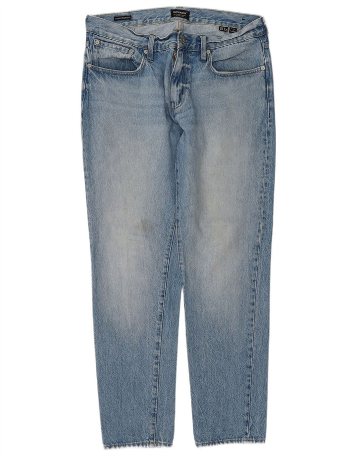 Superdry Mens Conor Tapered Jeans W32 L30 Azul Algodão