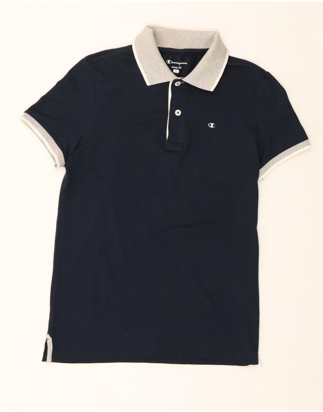 Camisa polo masculina Champion pequena algodão azul marinho