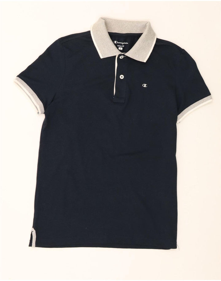 Camisa polo masculina Champion pequena algodão azul marinho