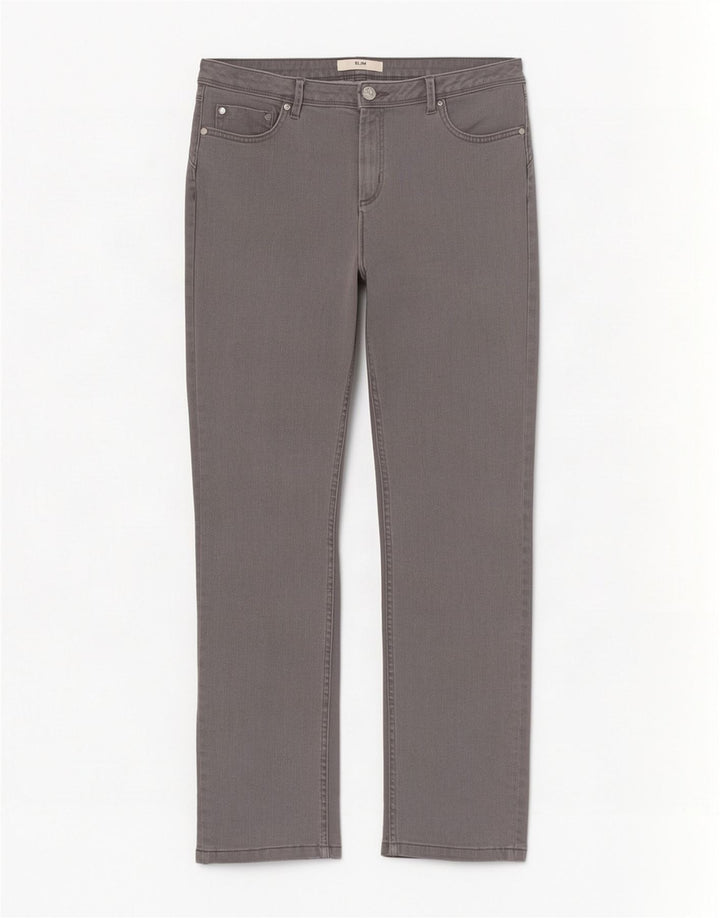 Marks & Spencer Calça Jeans Feminina Crop Slim UK 12 Médio W30 L26 Algodão Cinza