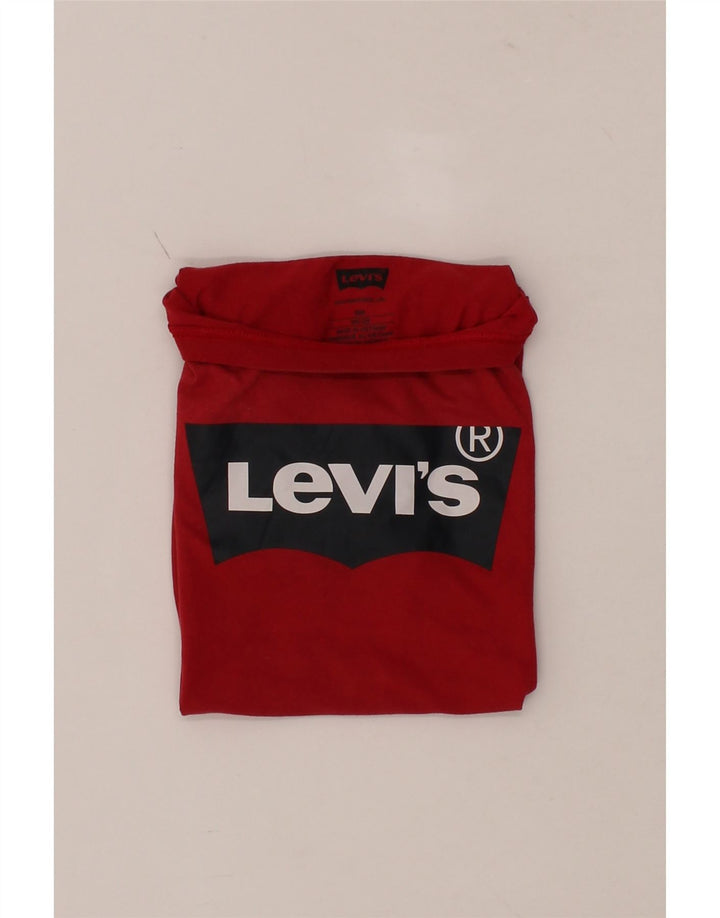 LEVI'S Boys Graphic T-Shirt Top 9-10 Years Burgundy Cotton Vintage Levi's and Second-Hand Levi's from Messina Hembry 