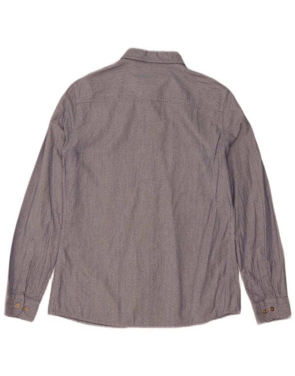 Camisa feminina Polo Ralph Lauren EU 36 pequena algodão manchado azul