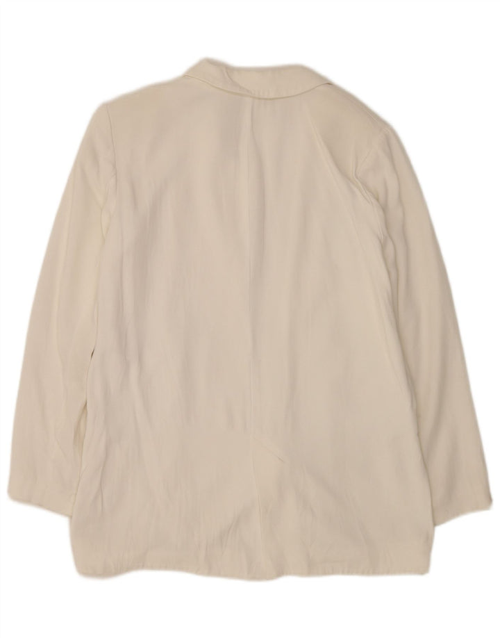 Zara Womens Oversized Open Blazer Jacket Reino Unido 10 Pequeno Branco