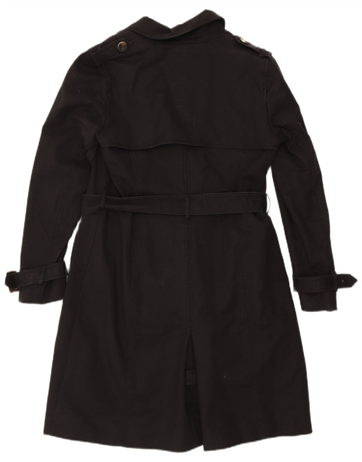 Hobbs Womens Trench Coat UK 12 Médio Algodão Preto