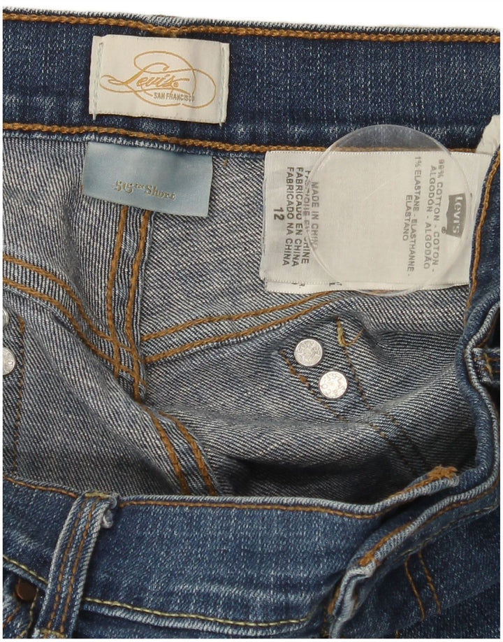 Shorts jeans feminino LEVI'S EUA 12 grande W34 algodão azul