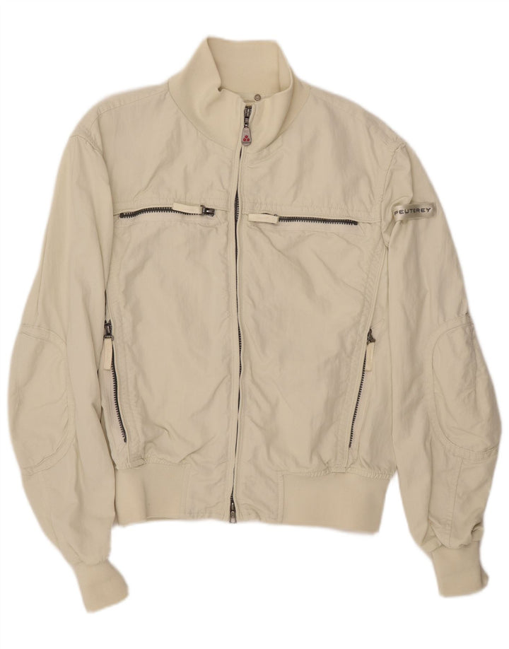 Jaqueta bomber masculina PEUTEREY UK 40 grande nylon branco