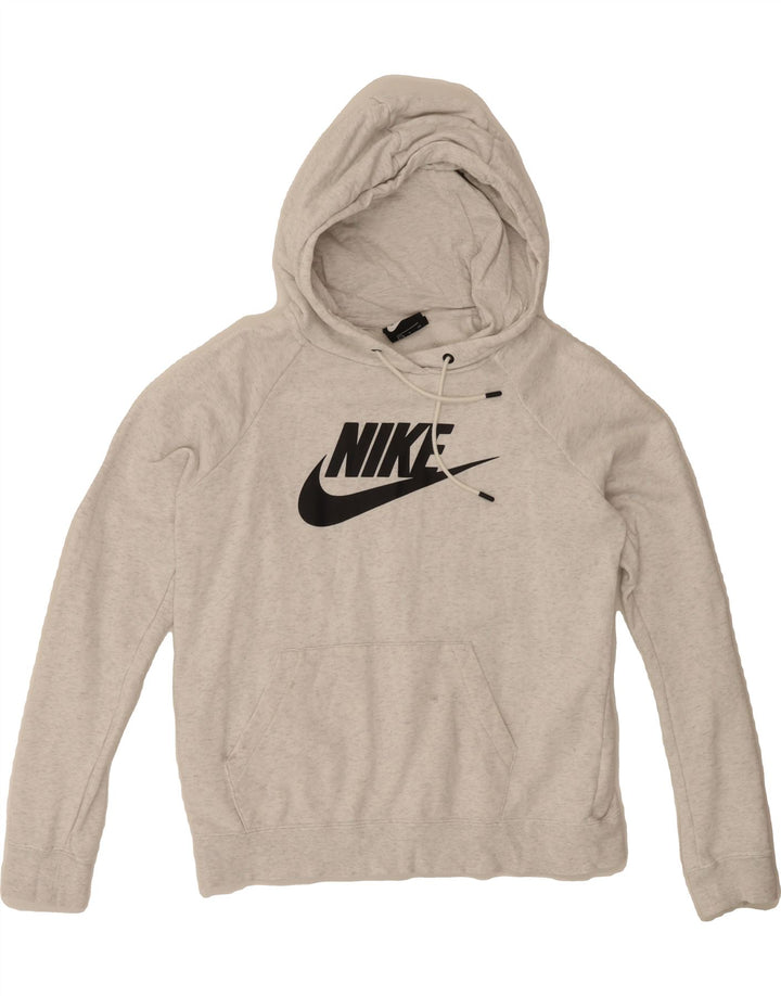 NIKE Womens Oversized Graphic Hoodie Jumper UK 10 Small Grey Cotton Vintage Nike and Second-Hand Nike from Messina Hembry 