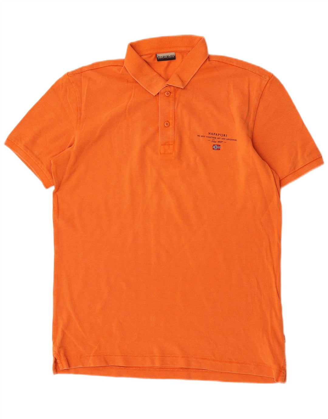 Camisa polo masculina Napapijri algodão laranja médio
