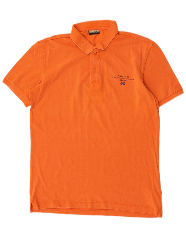 Camisa polo masculina Napapijri algodão laranja médio