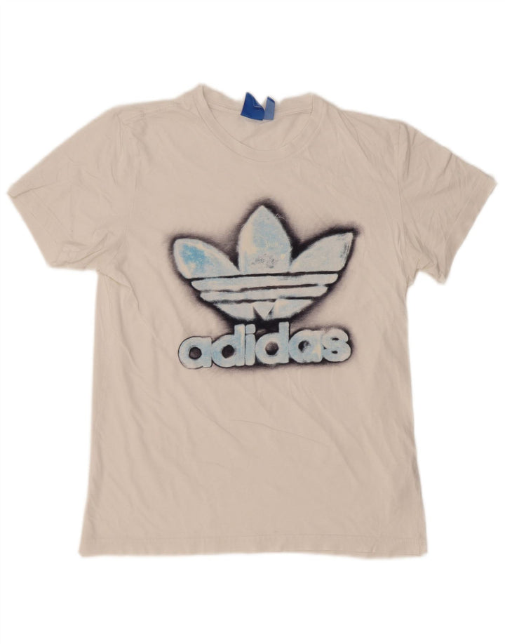 Adidas Mens Graphic T-Shirt Top Médio Algodão Branco