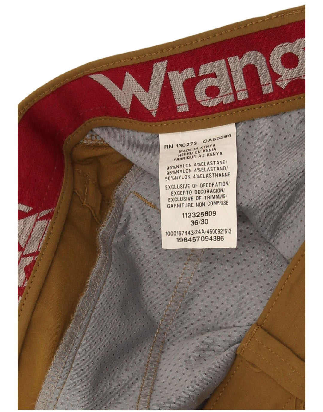 Wrangler Calça Cargo Masculina Reta W36 L30 Marrom Nylon