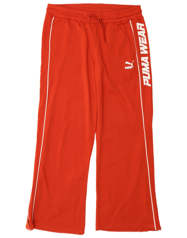 Calça de treino feminina Puma UK 14 grande poliéster vermelho