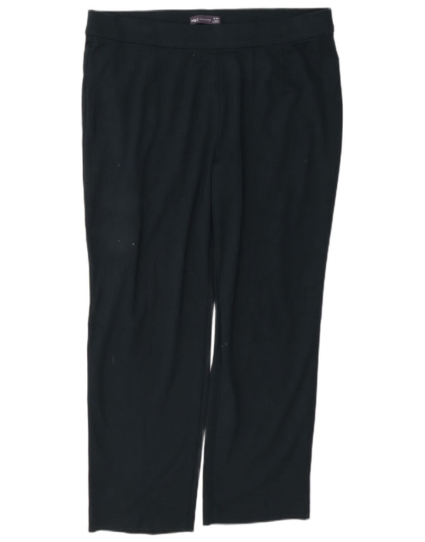 Calça feminina reta casual Marks & Spencer UK 18 XL W38 L27 azul marinho