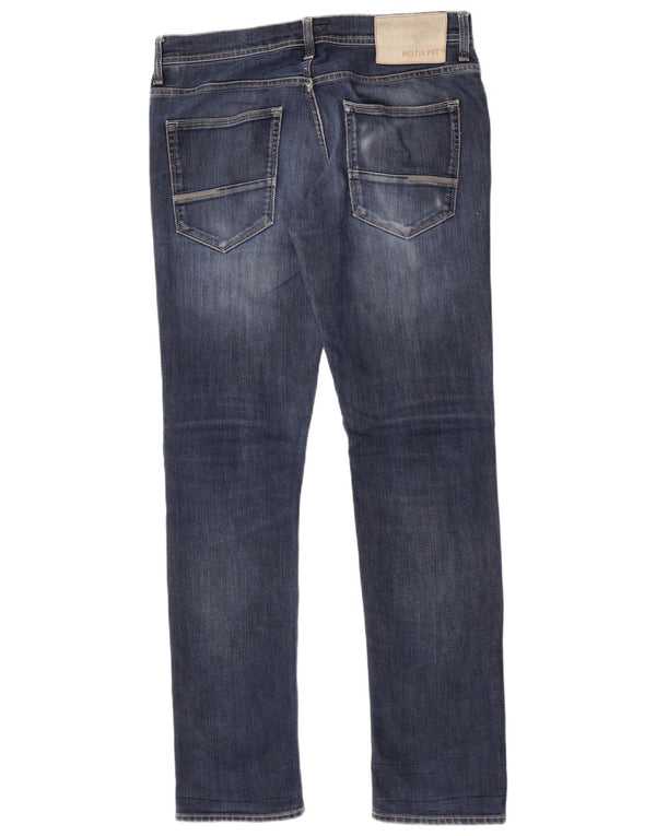 Meltin' Pot Mens Slim Jeans W33 L32 Azul Algodão