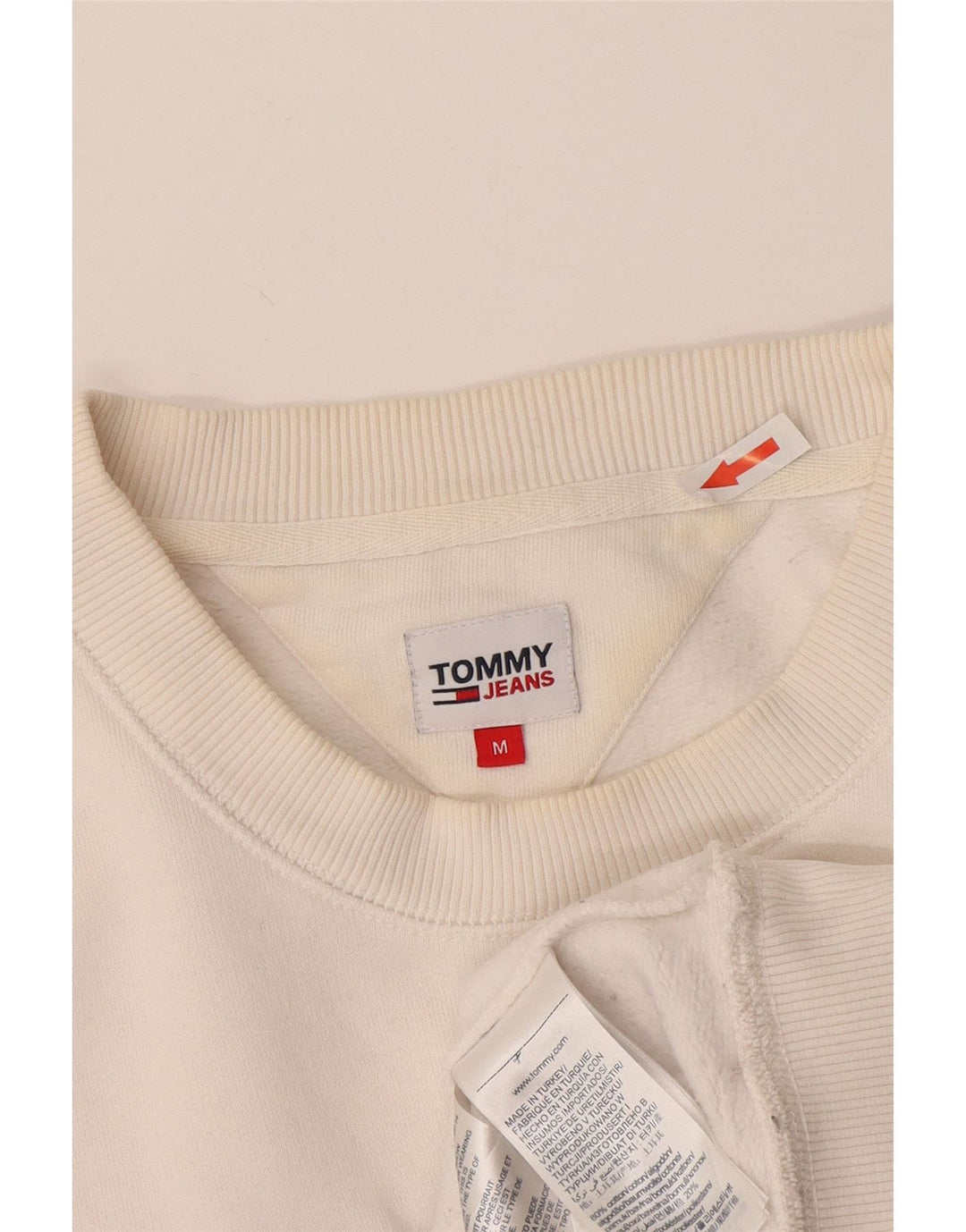 Tommy Hilfiger moletom gráfico masculino jumper médio algodão branco