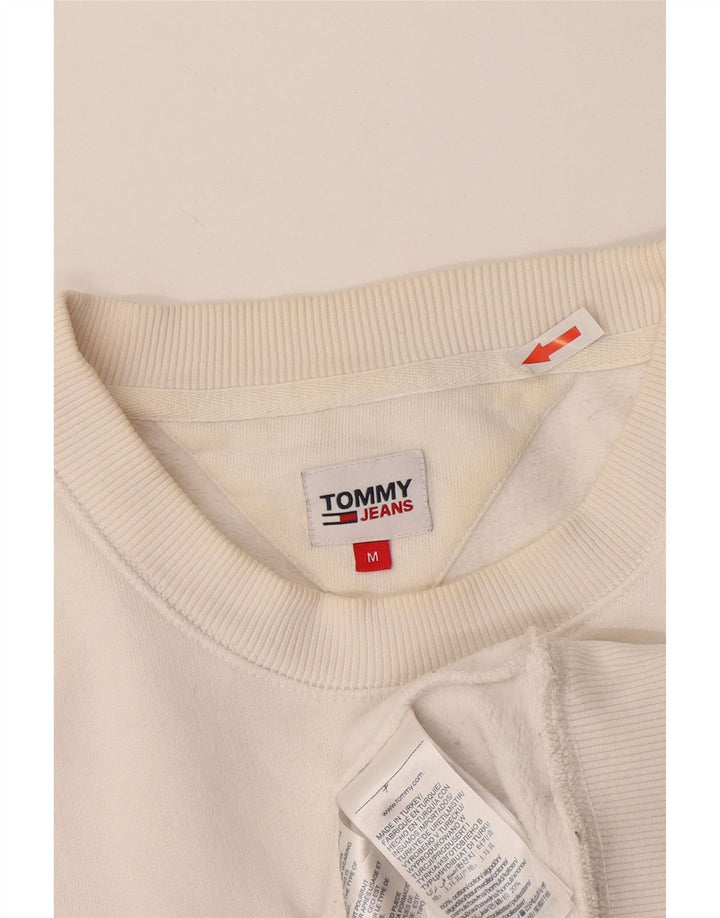 Tommy Hilfiger moletom gráfico masculino jumper médio algodão branco
