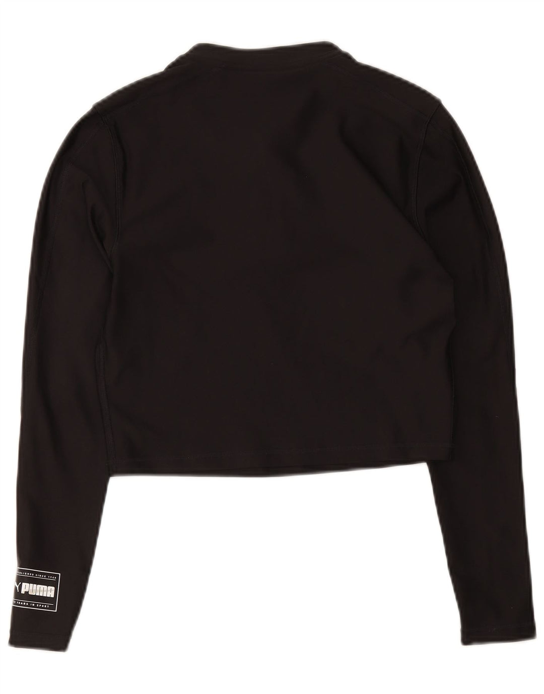 Puma Womens Crop Zip Neck Pullover Treino Top Reino Unido 12 Médio Preto