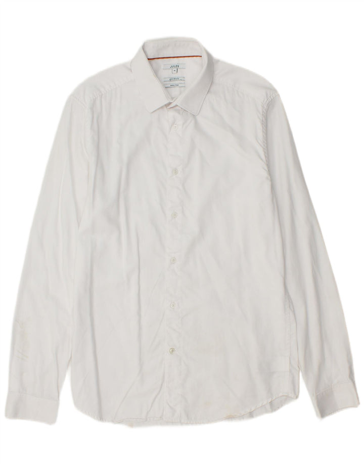 Camisa masculina Slim Fit JULES de algodão branco médio
