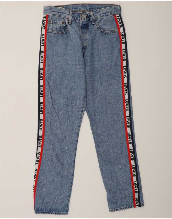 Jeans femininos Levi's 501 Graphic Straight W28 L27 Azul