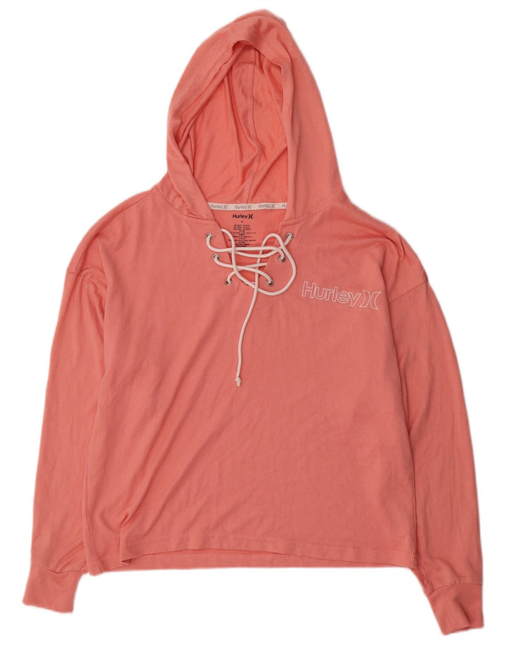 Blusa feminina Hurley com capuz e manga comprida UK 14 poliéster rosa médio