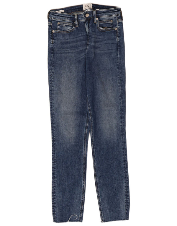 Calça jeans skinny feminina Calvin Klein cintura alta W30 L28 algodão azul