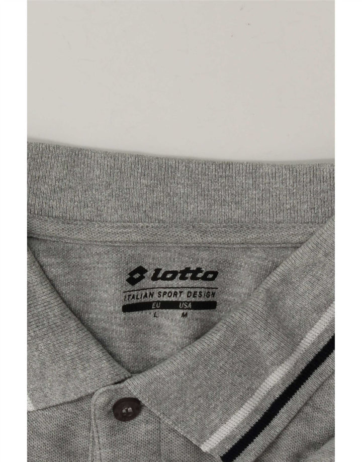 Camisa polo masculina Lotto cinza médio manchado