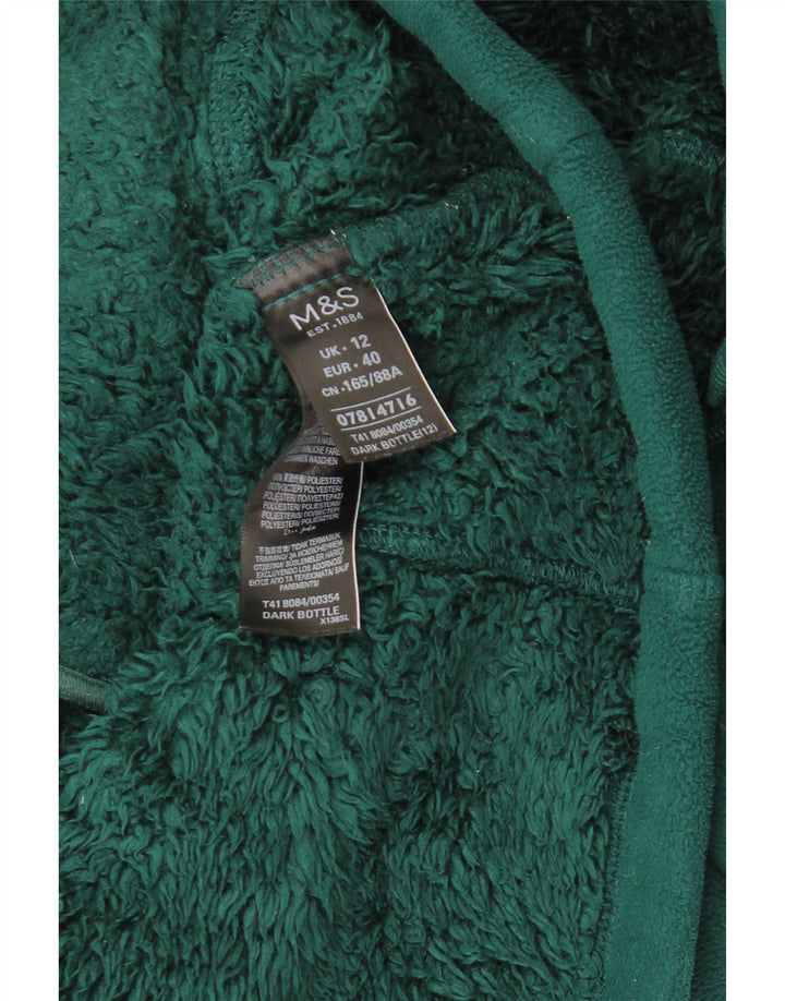Jaqueta de lã feminina Marks & Spencer Reino Unido 12 poliéster verde médio