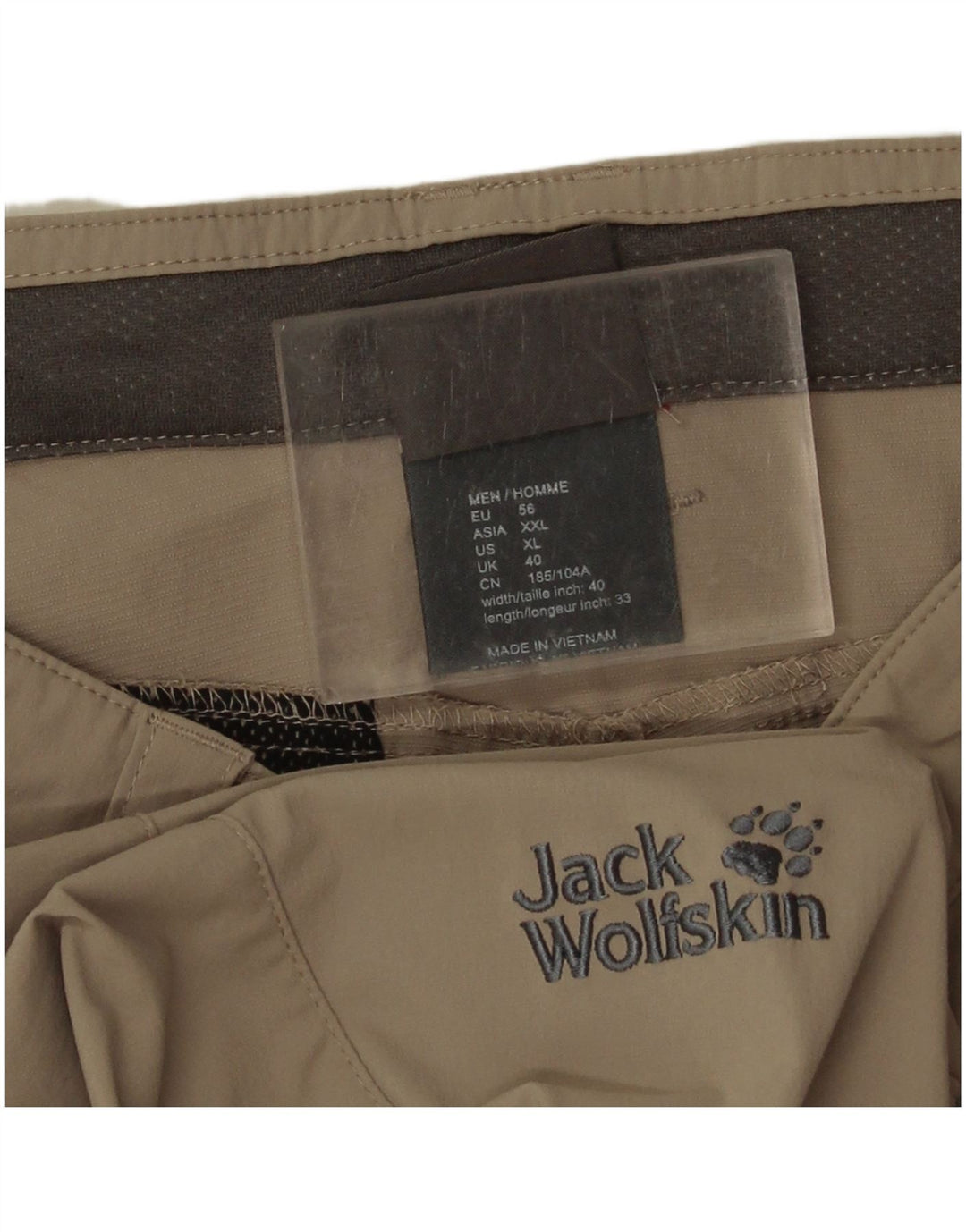 Calça de caminhada masculina Jack Wolfskin W40 L34 cáqui poliamida