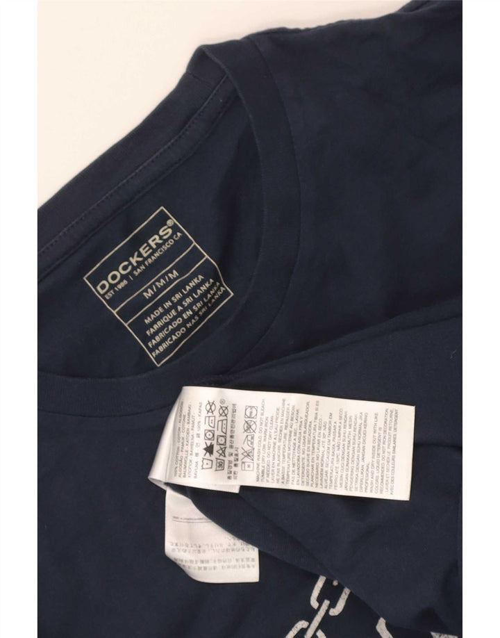 Camiseta masculina Dockers cáqui gráfica top médio algodão azul marinho