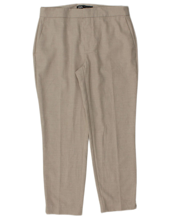 Zara Calça Feminina Slim Cropped EU 36 XS W26 L24 Bege