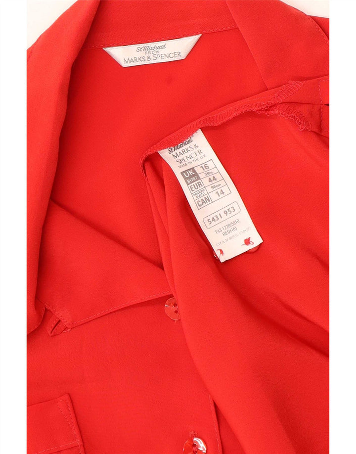 Blusa feminina Marks & Spencer St. Michael, Reino Unido, 16, grande, vermelha, poliéster